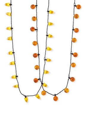 Multi-Color Halloween Candy Corn and Jack-O'-Lantern Necklace set Kids Jewelry